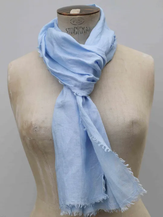 Light blue linen scarf