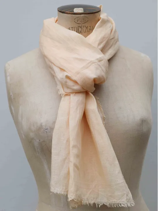 Peach linen scarf