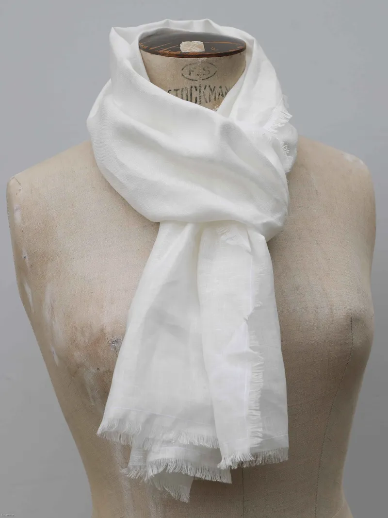 White linen scarf