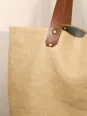 Camel linen tote bag